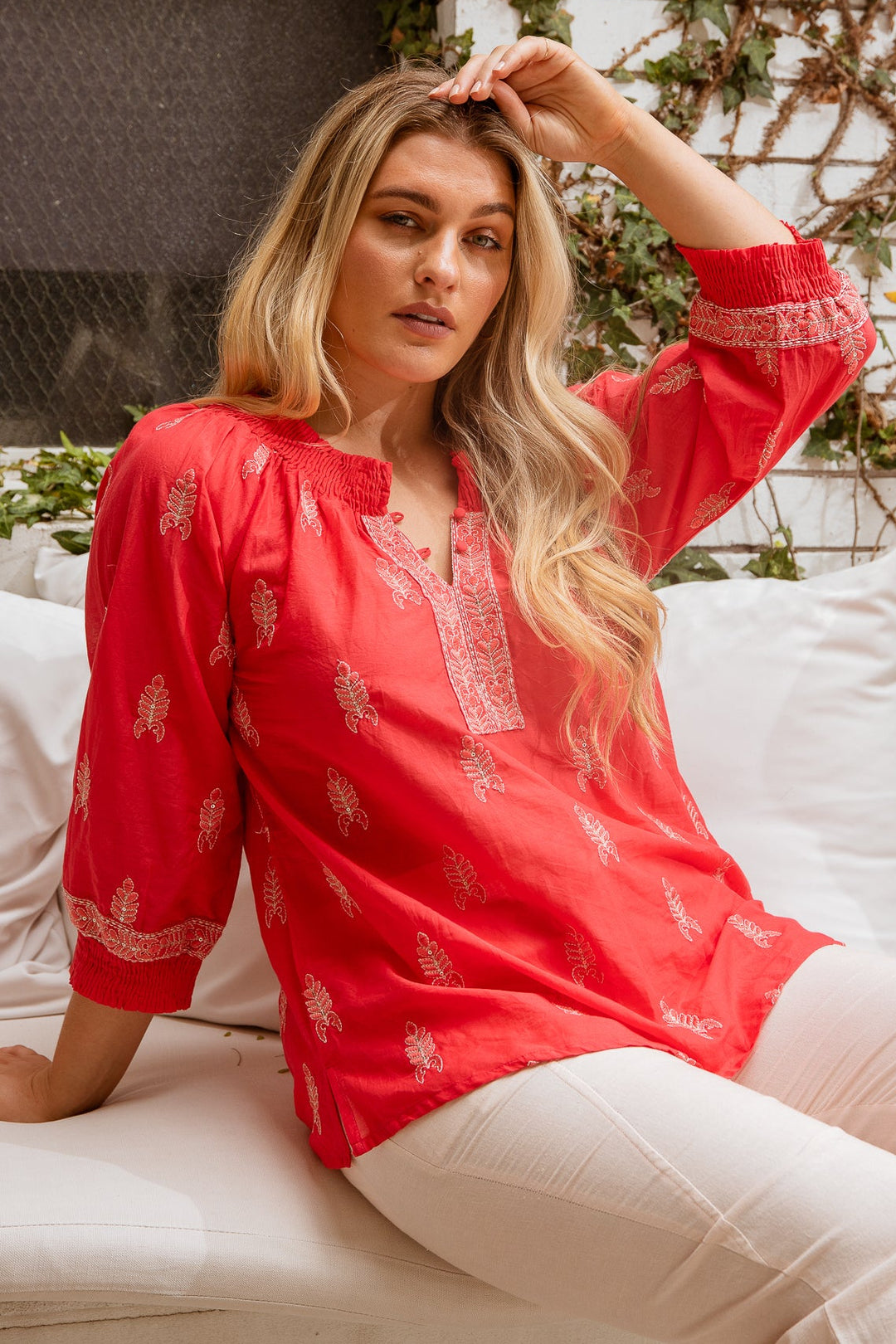 Eclipse Juniper Blouse - Cherry