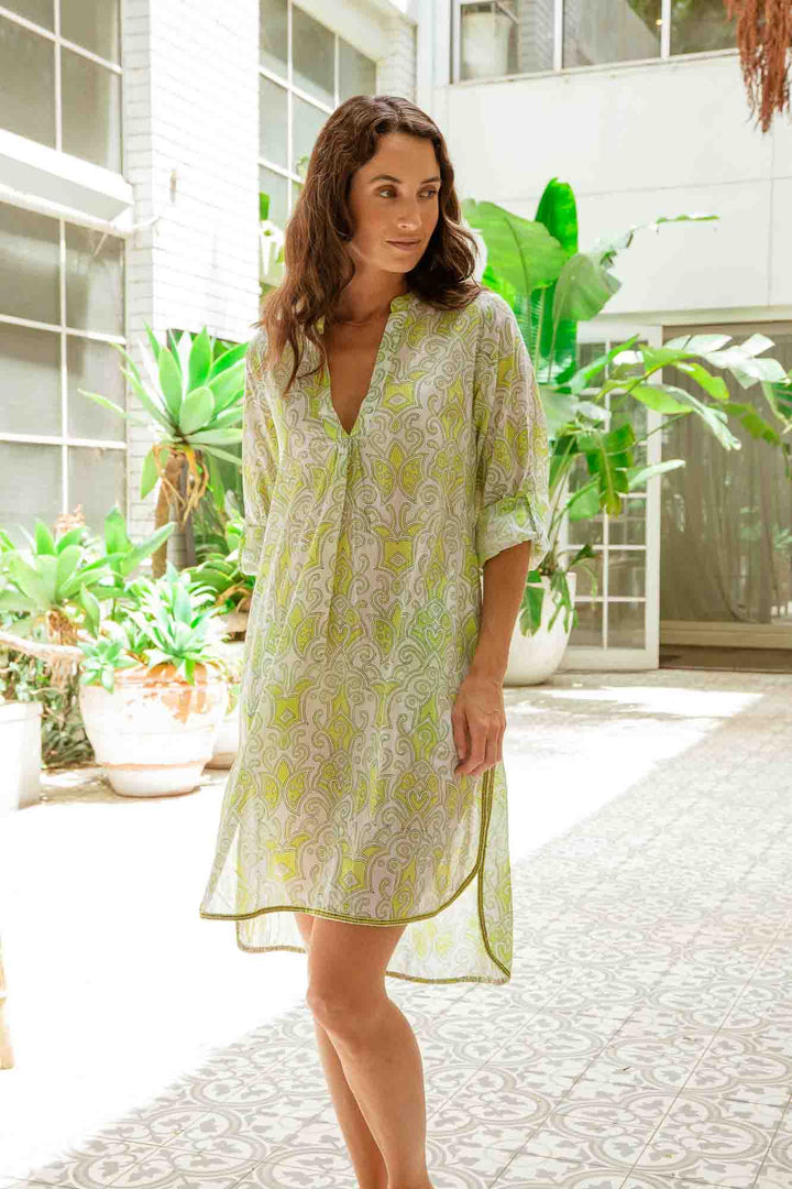 Soiree Samode Shirt Dress - Lime