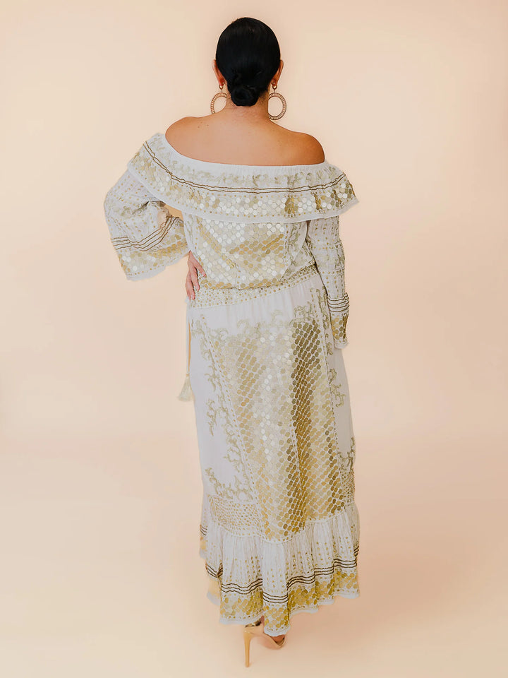 Kali Embellished Skirt - Ivory