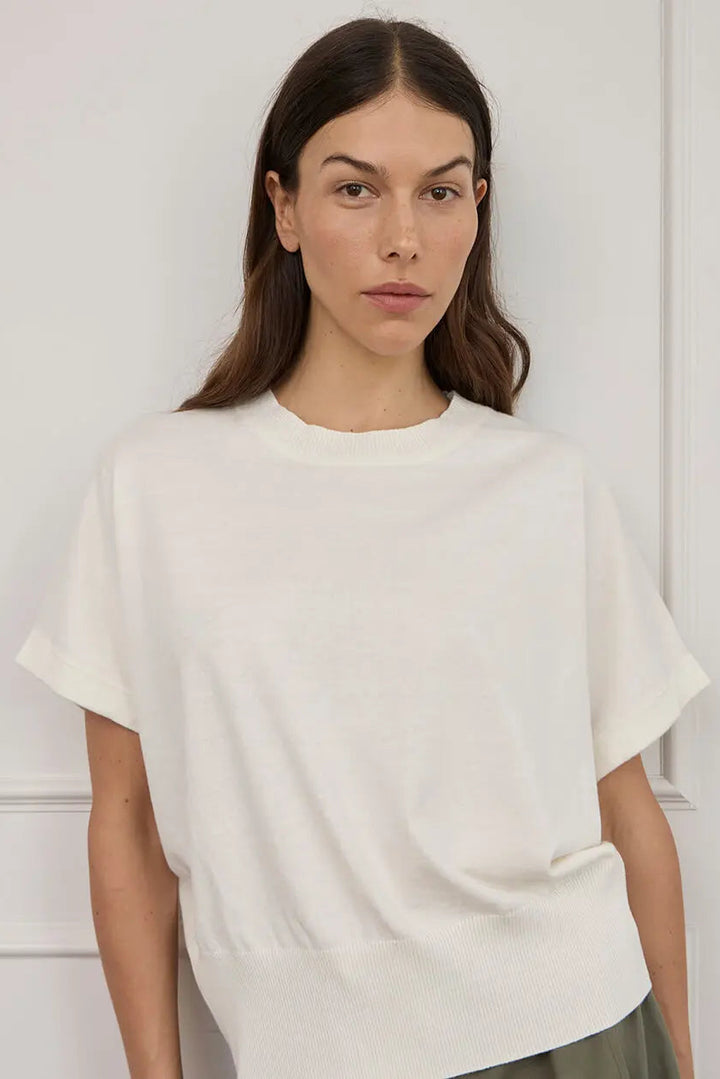 Lucy Knit Tee - Cream