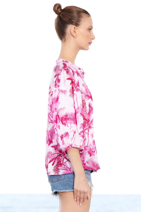 Scarlett Shirt - Luxe Palm Pink