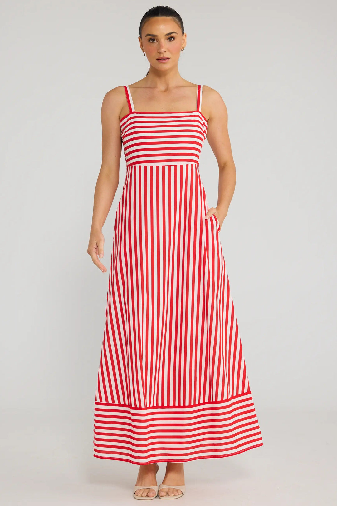 Grace Dress - Cherry Stripe