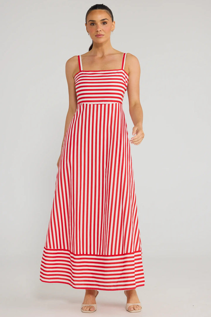 Grace Dress - Cherry Stripe