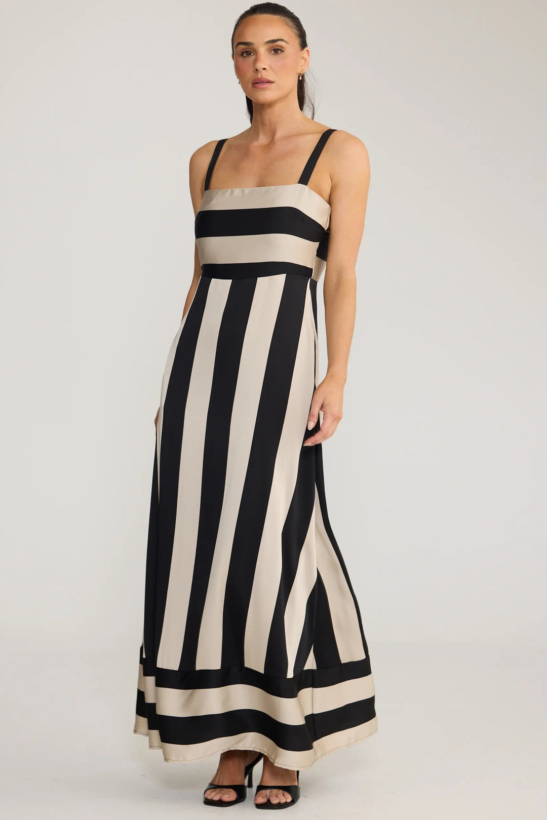 Grace Dress - Monochrome Stripe