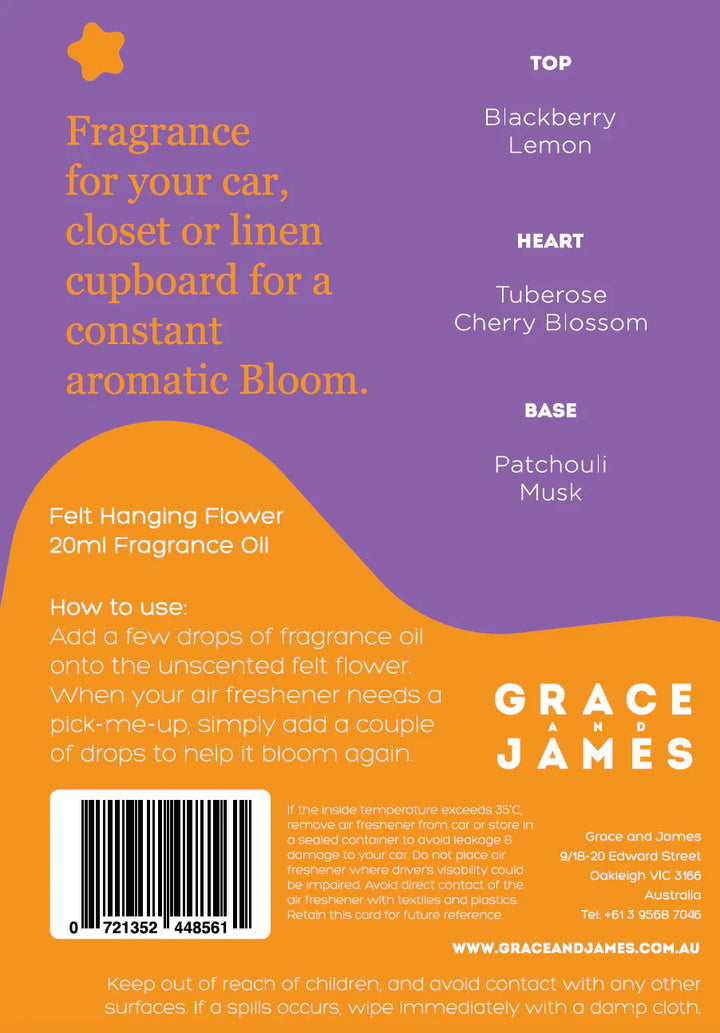 Felt Air Freshener Refill - Tigerlily & Jasmine