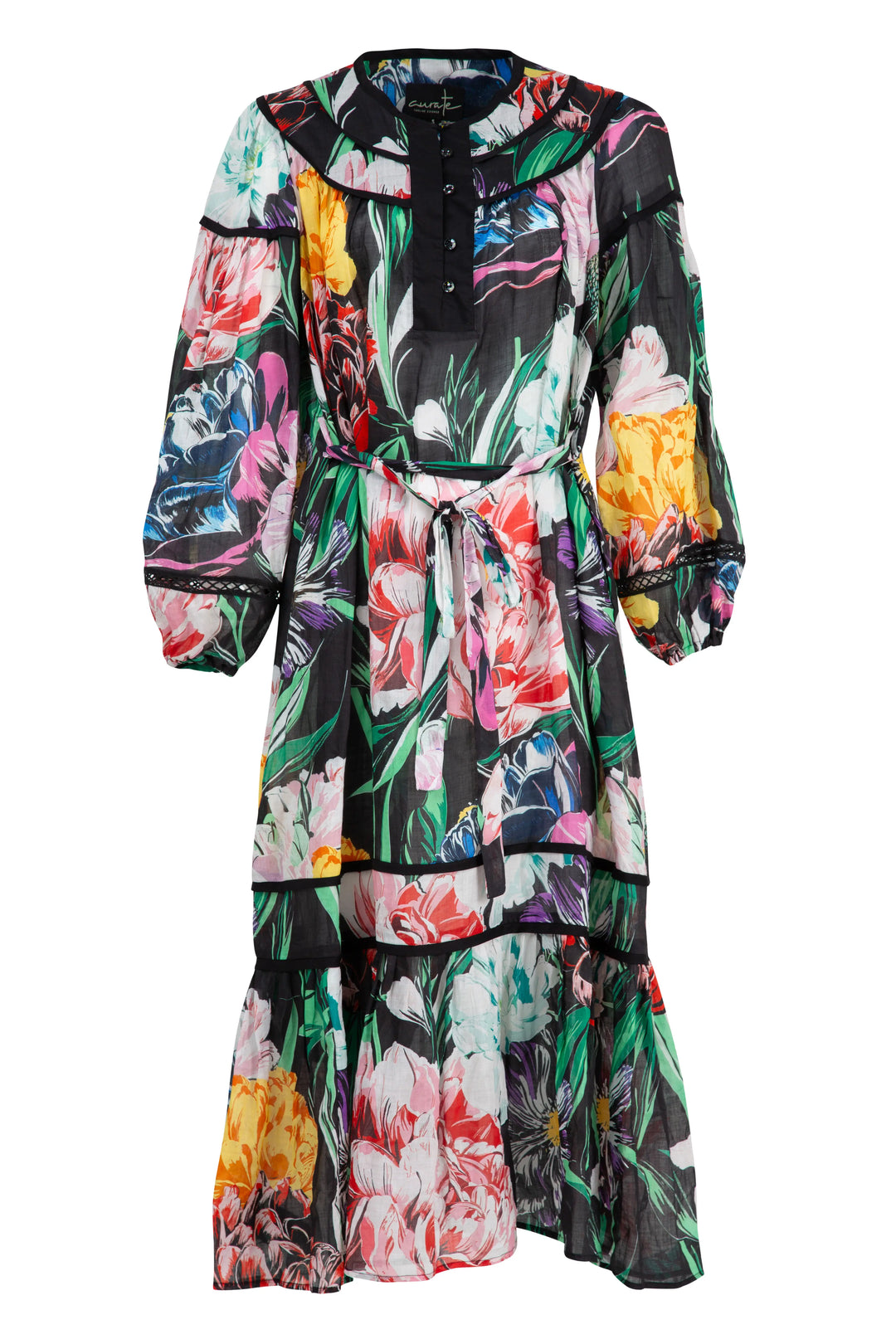 Floral dress with a black background