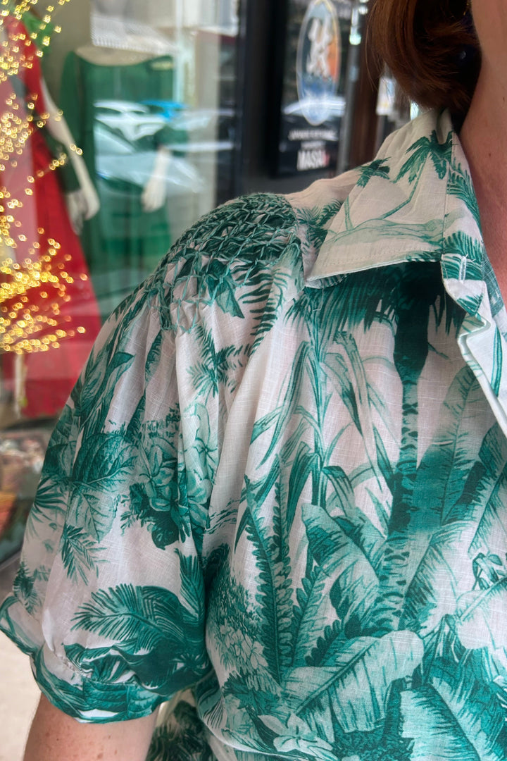 Lola
Stevie Shirtdress - Luxe Palm Green