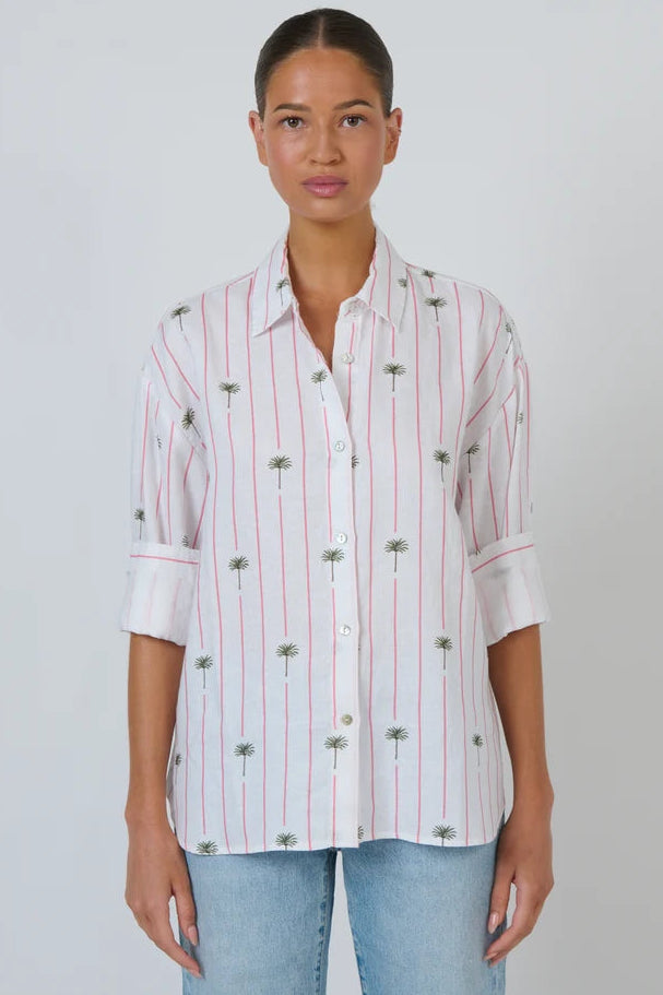 Linen Shirt ENVL-162 - Palmier