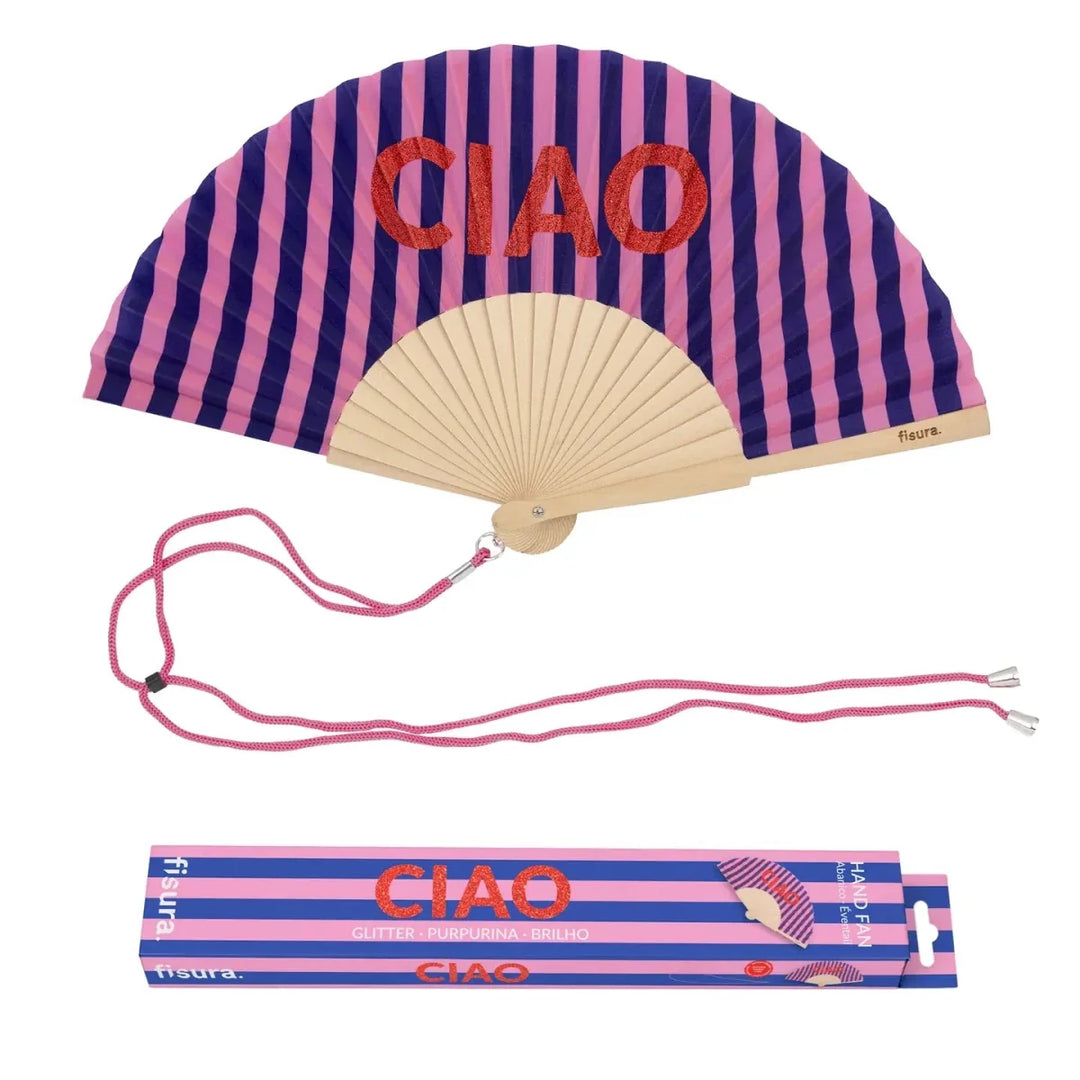 Glitter Letters Hand Fan - Ciao