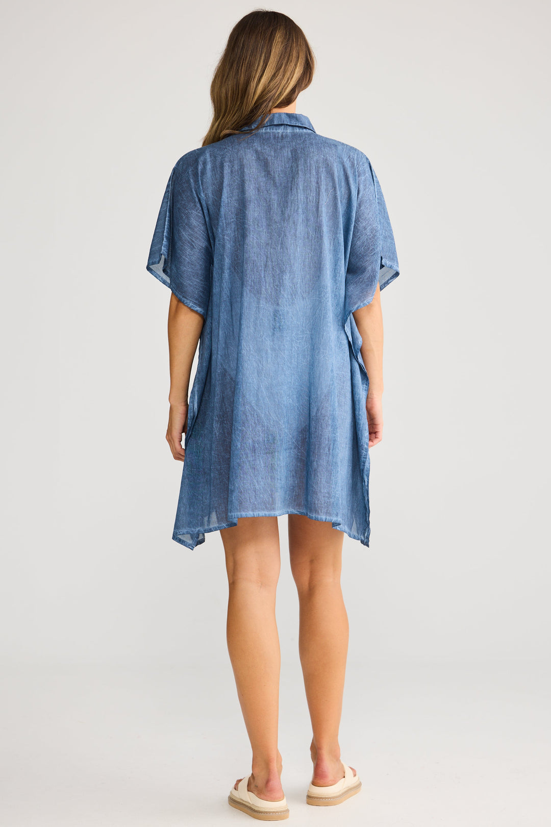 Halia Shirt Kaftan - Navy