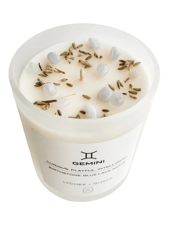 Zodiac Series Crystal Infused Candle - Gemini