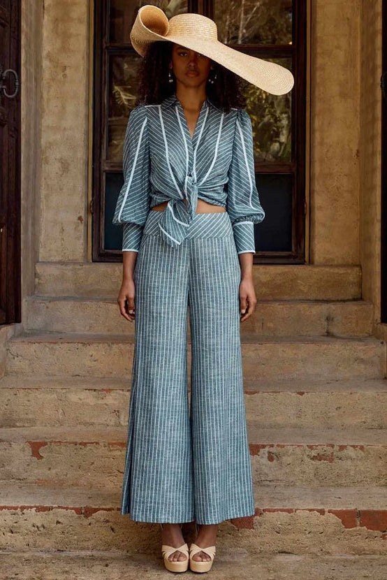 Panama Wide Leg Pant - Del Mar Stripe