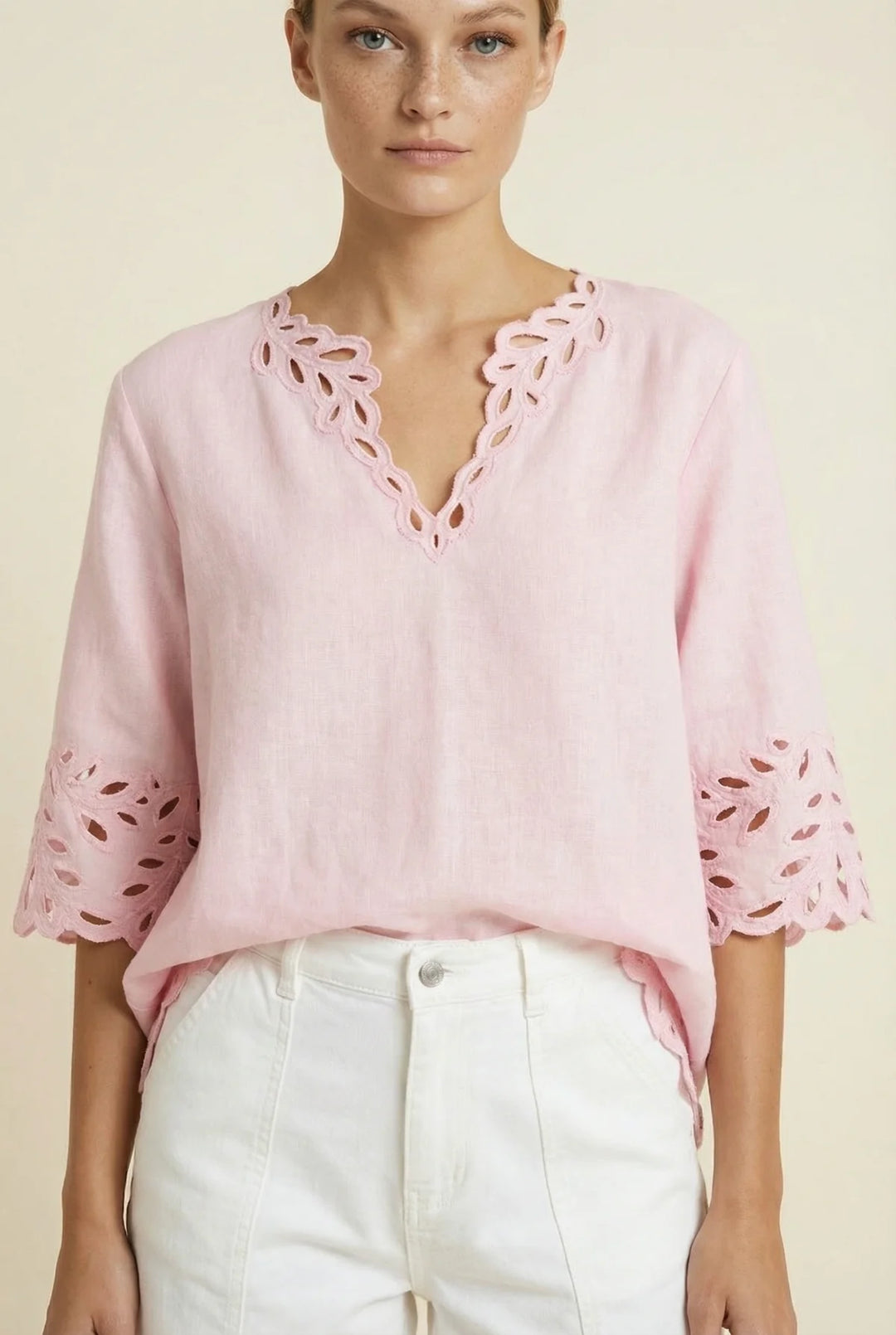 Cordelia Linen Shirt - Pink