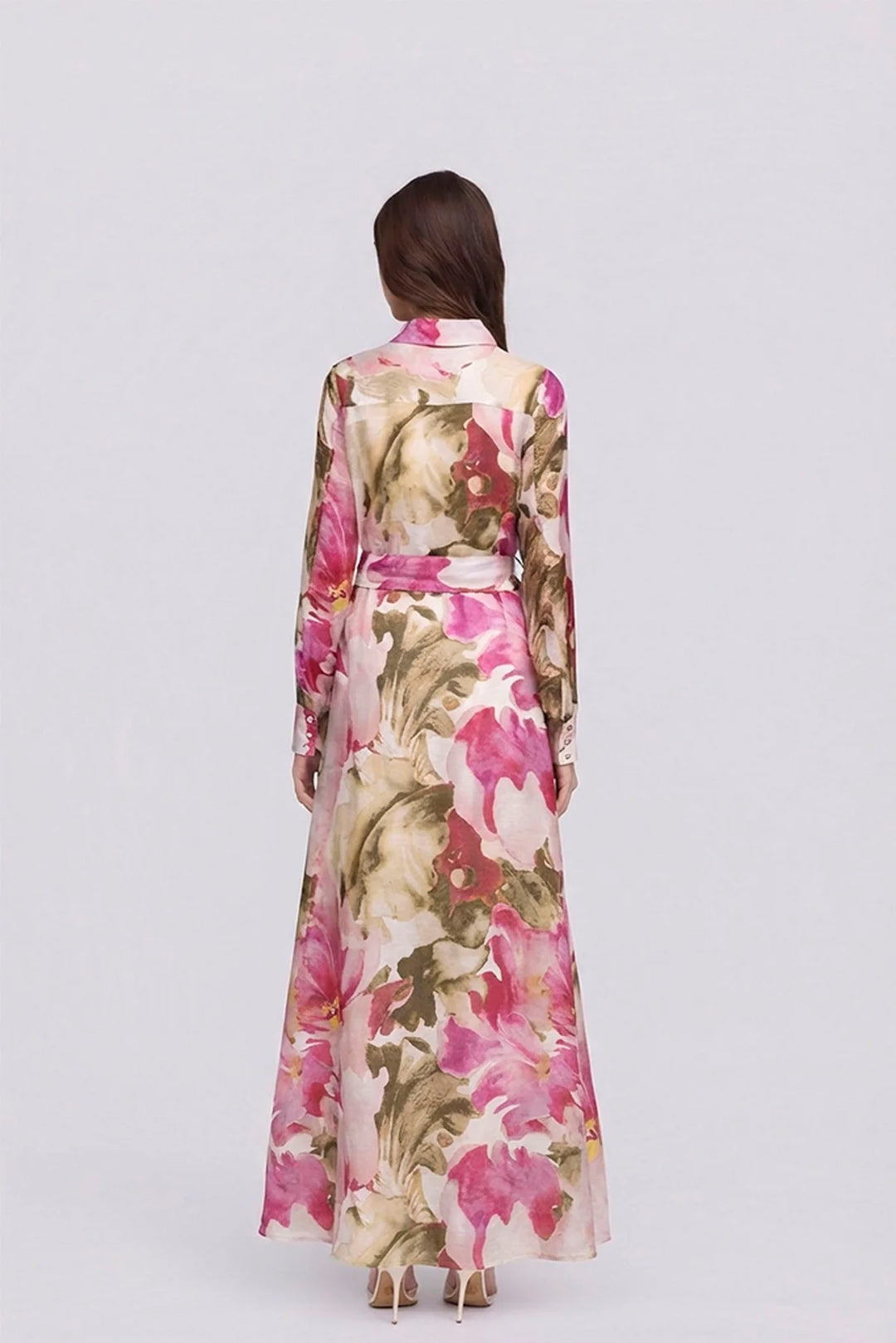 Melinda Maxi Dress - Pink Olive Floral