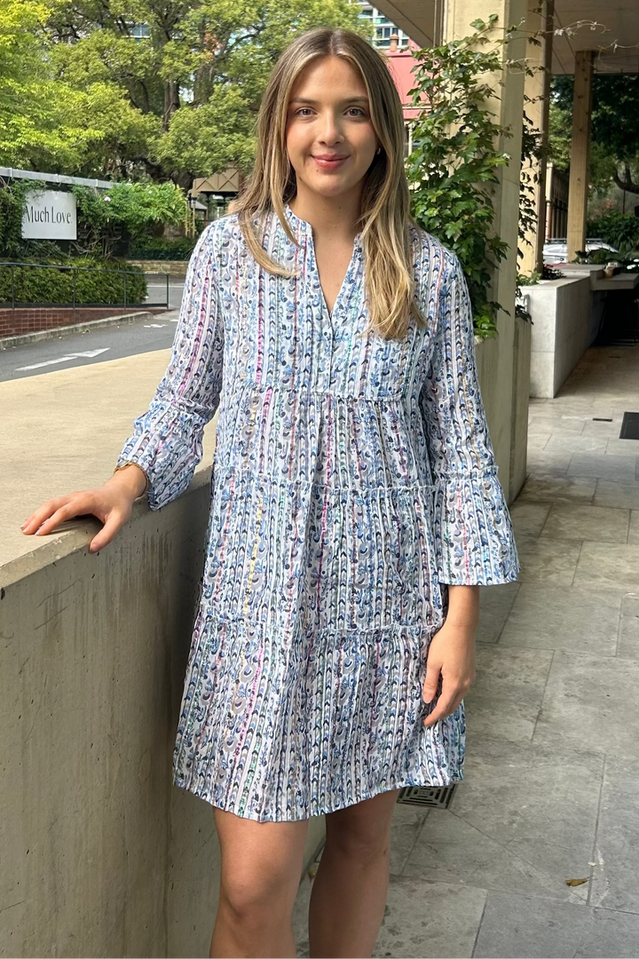 Morocco Mini Dress - Crystal lola Australia girl is wearing dress
