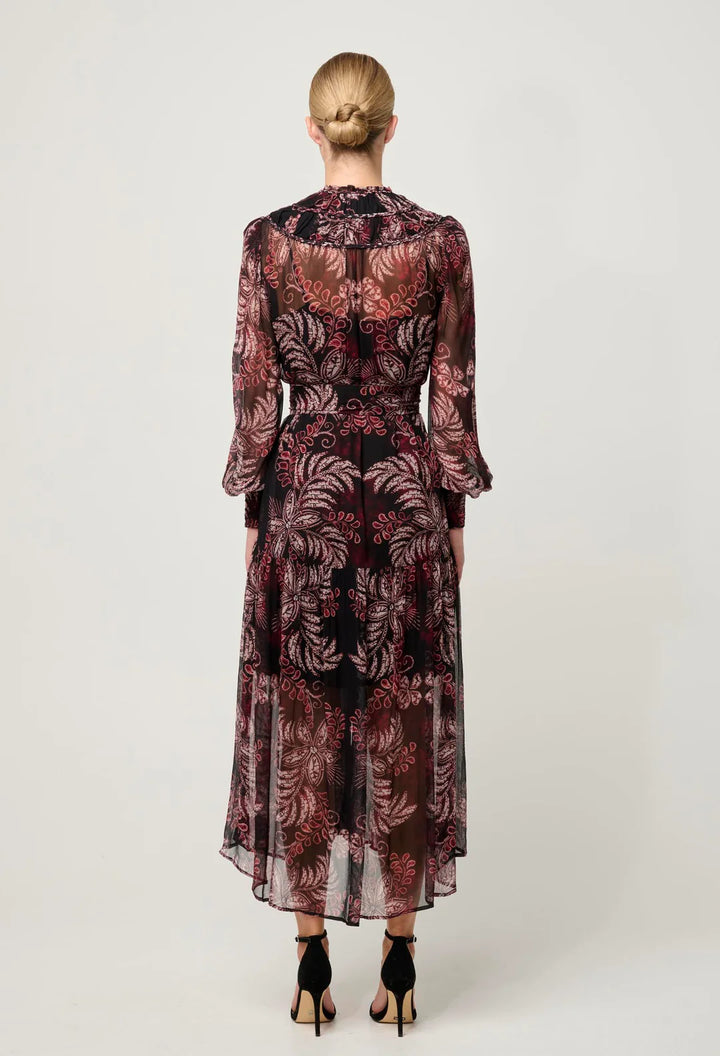 Once Was Solana Midi Dress Torera Rosa