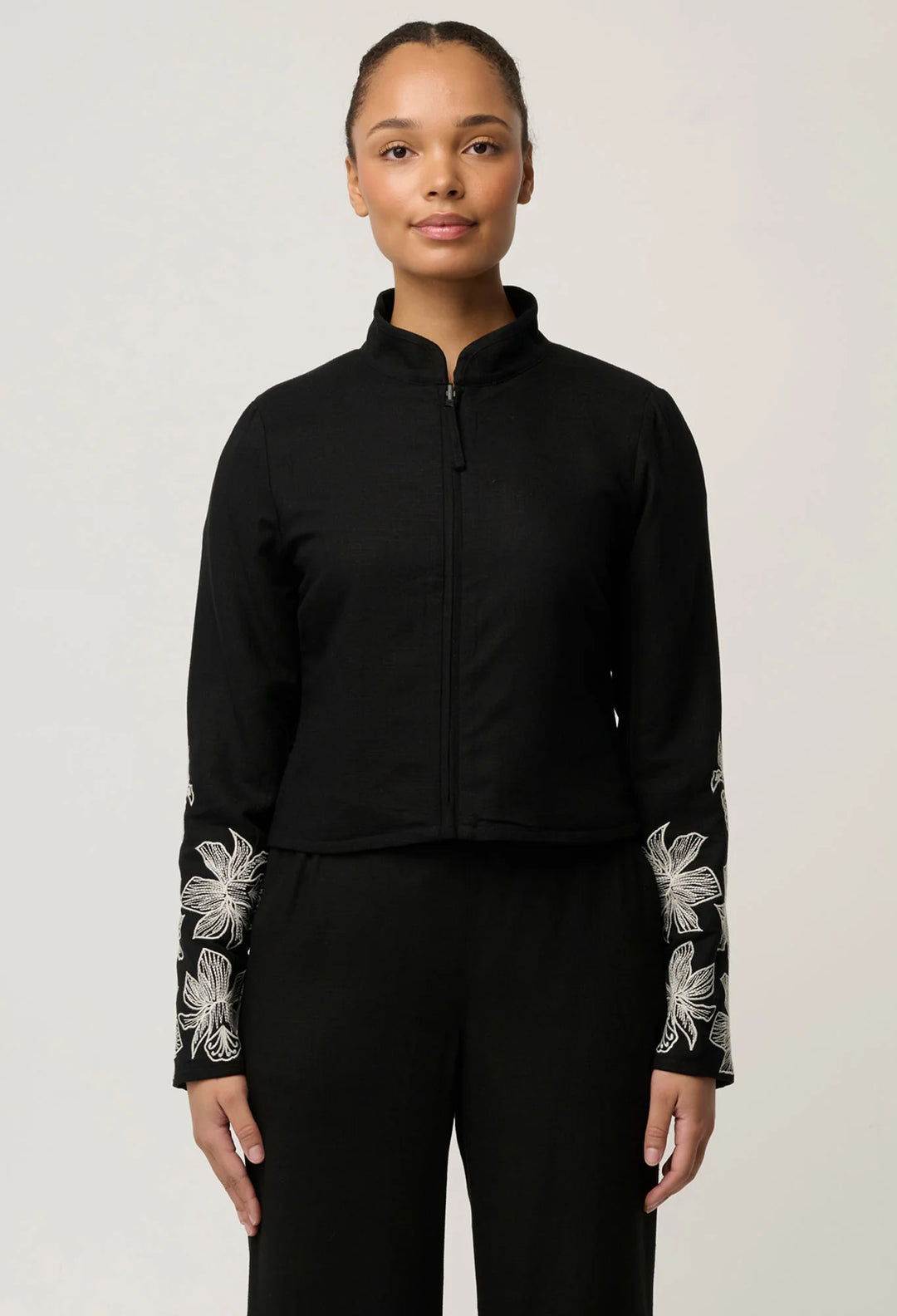 Delray Reversible Embroidered Jacket - Sunset Orchid