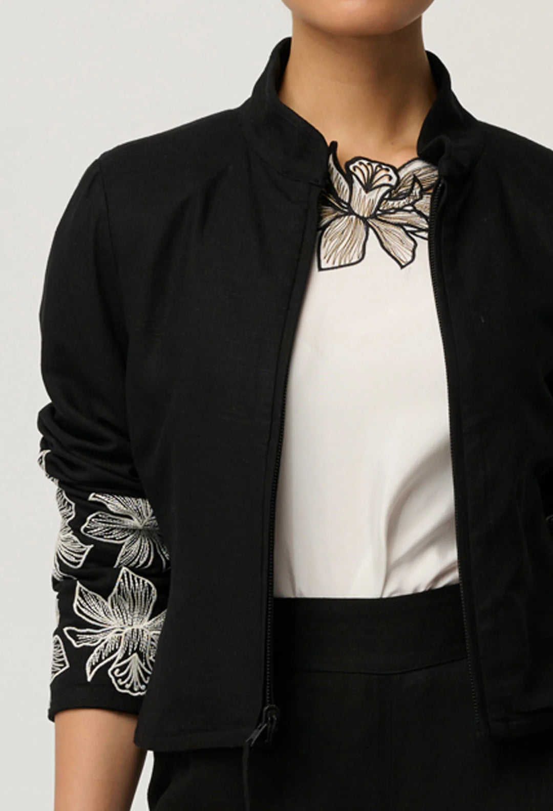 Delray Reversible Embroidered Jacket - Sunset Orchid