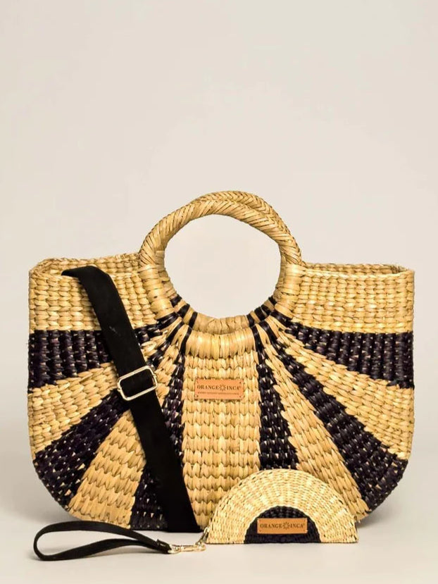 Gran Fiesta Tote Crossbody - Navy Natural Stripe