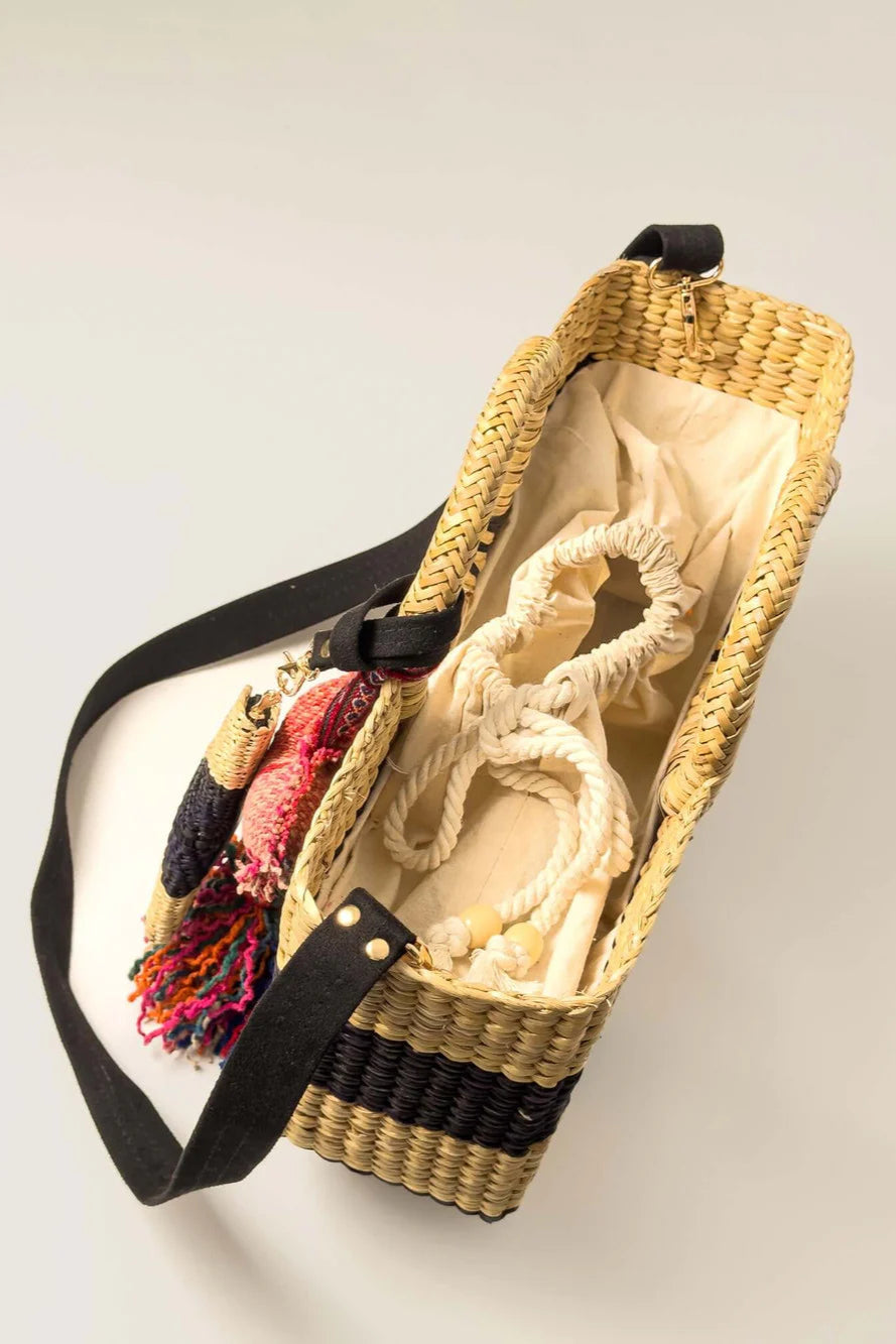 Gran Fiesta Tote Crossbody - Navy Natural Stripe