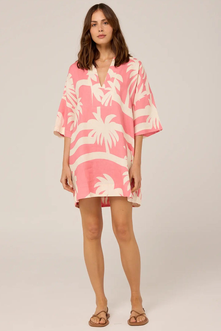 Summer Tunic - Geranium Palma Print