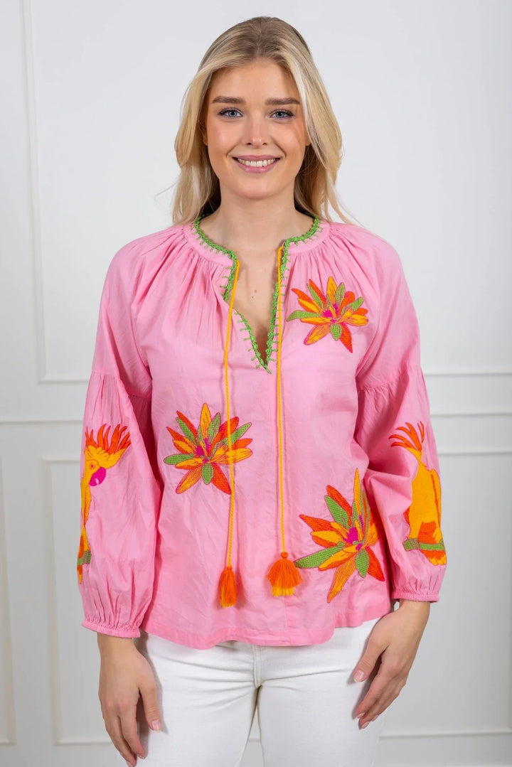 Rosa Blouse Yellow Lilies Embroidered
