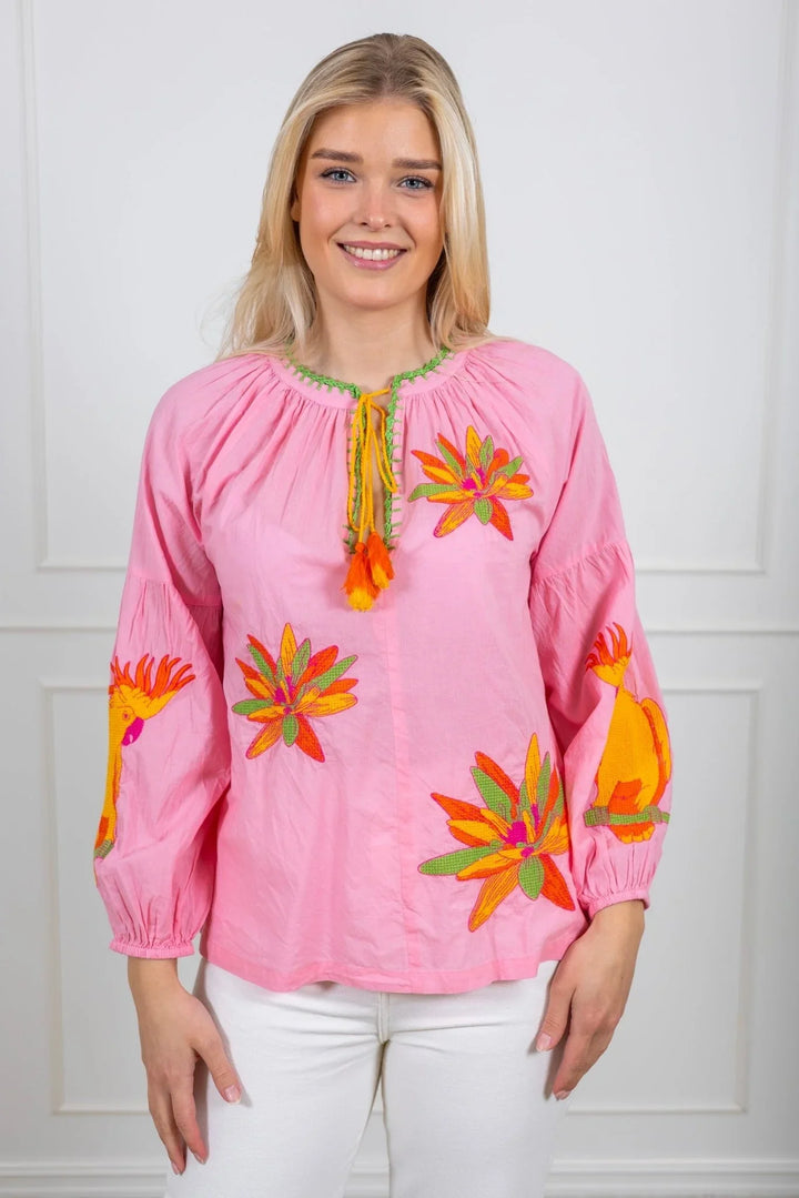 Rosa Blouse Yellow Lilies Embroidered