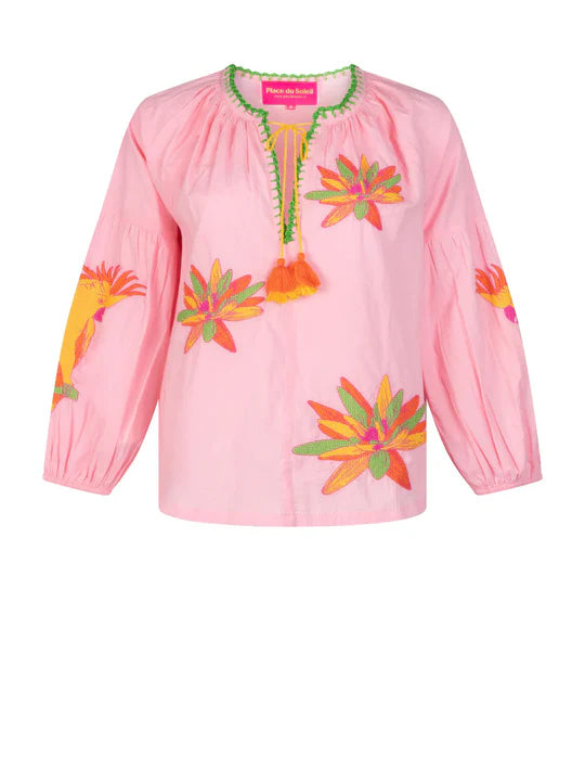Rosa Blouse Yellow Lilies Embroidered
