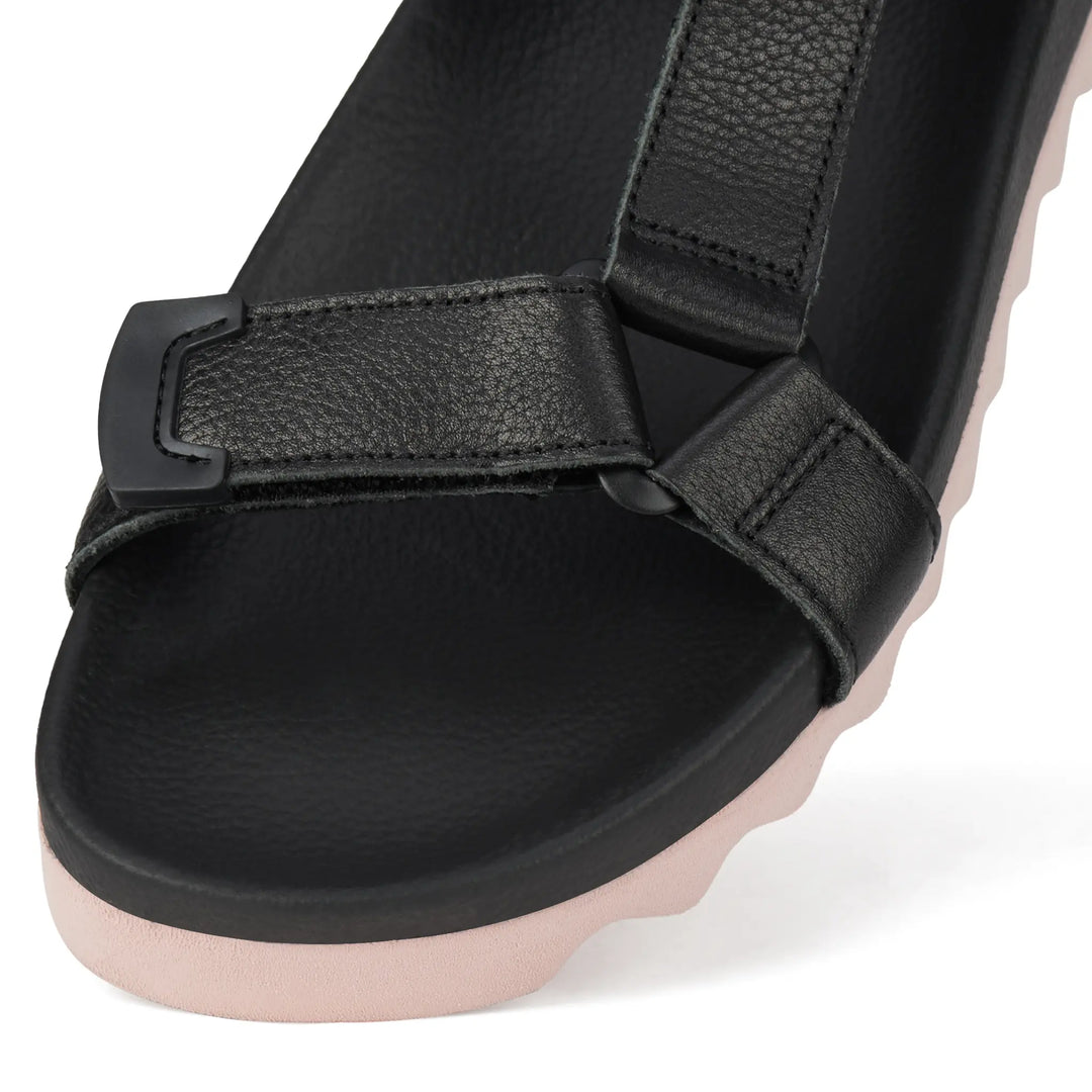 Tooth Wedge Sandal - Black/Pink