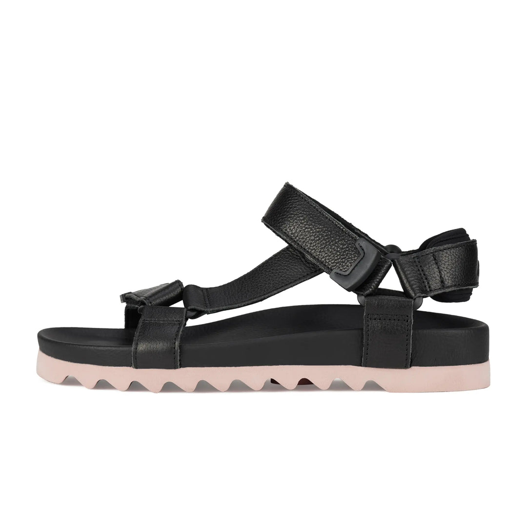 Tooth Wedge Sandal - Black/Pink