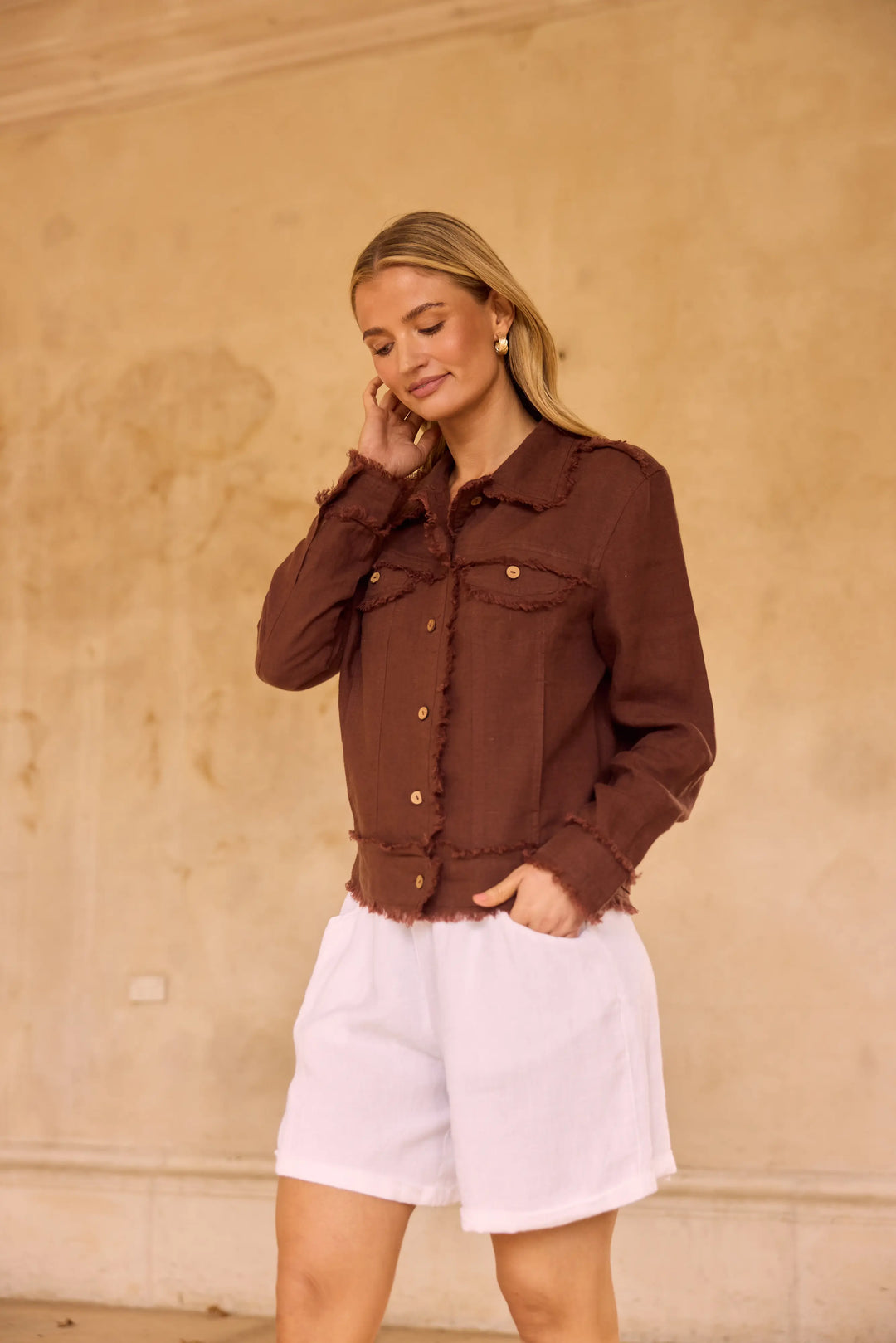 Monza Jacket - Chocolate Linen