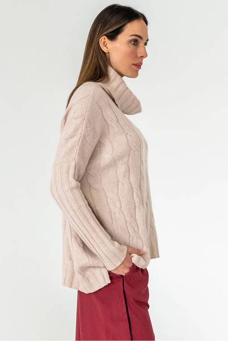 Sinead Cable Knit - Blush