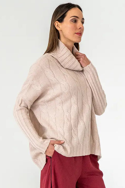 Sinead Cable Knit - Blush