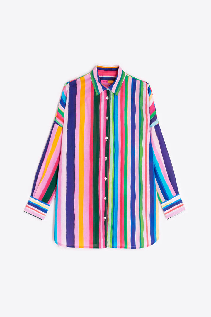Colorful striped shirt on a white background