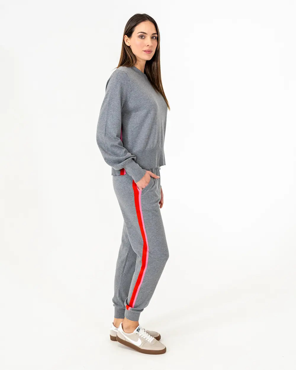 Winnie Speed Stripe Sweater - Thunder Grey Sport