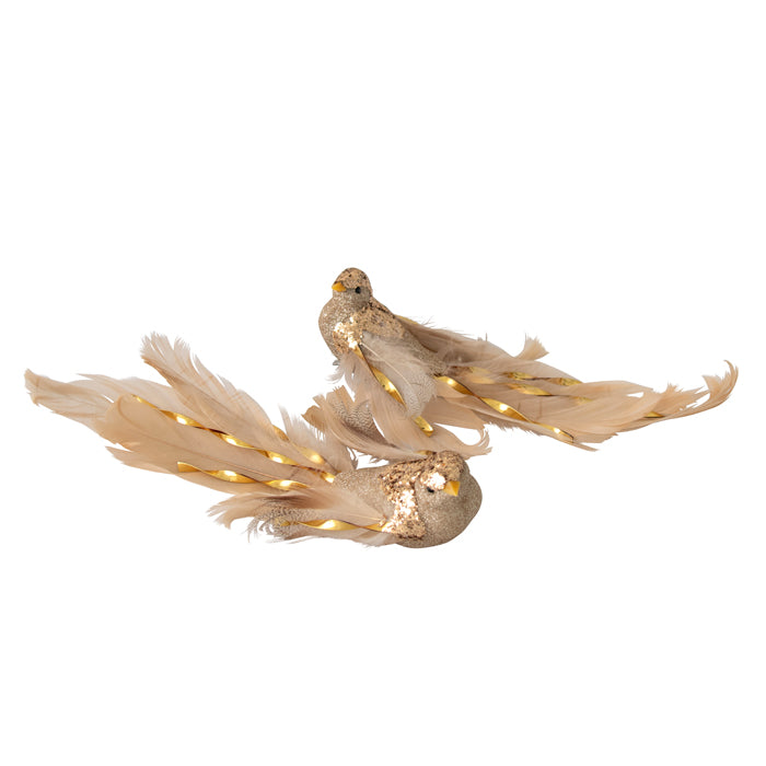 Clip on Bird Decoration - Champagne