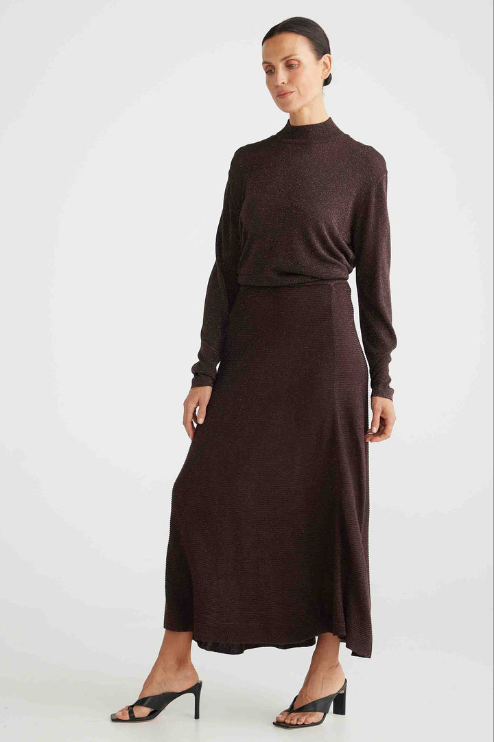 Domenica Knit Skirt - Dark Cocoa