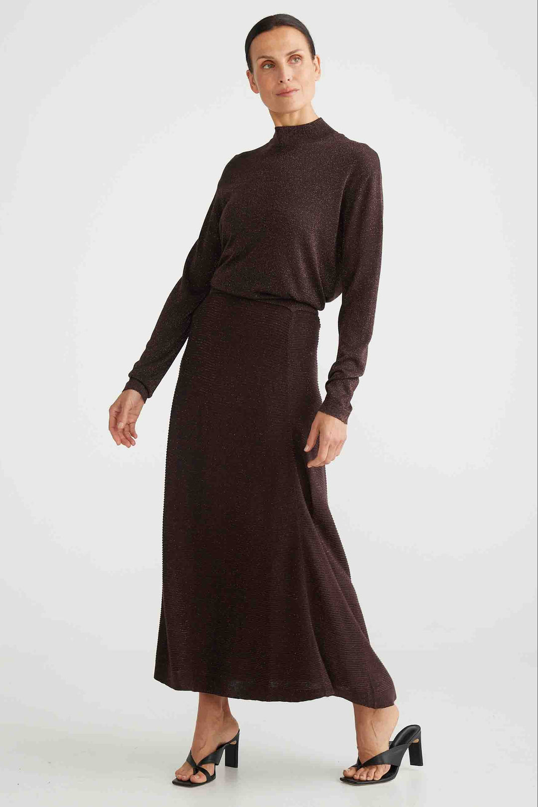 Domenica Knit Skirt - Dark Cocoa