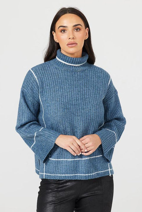Whistler Knit - Blue White