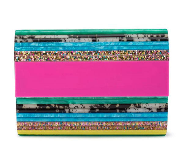 Stacer Acrylic Foldover Clutch - Rainbow