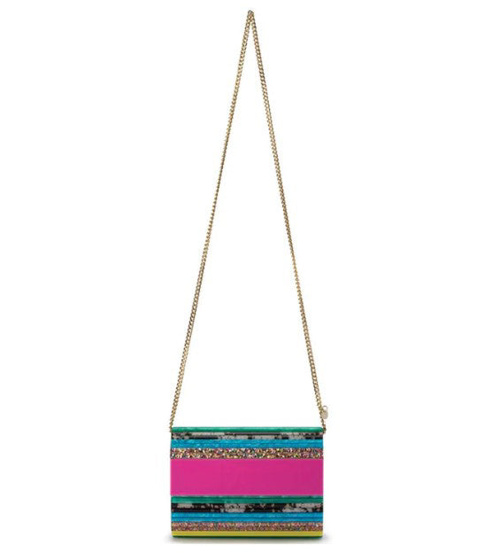 Stacer Acrylic Foldover Clutch - Rainbow