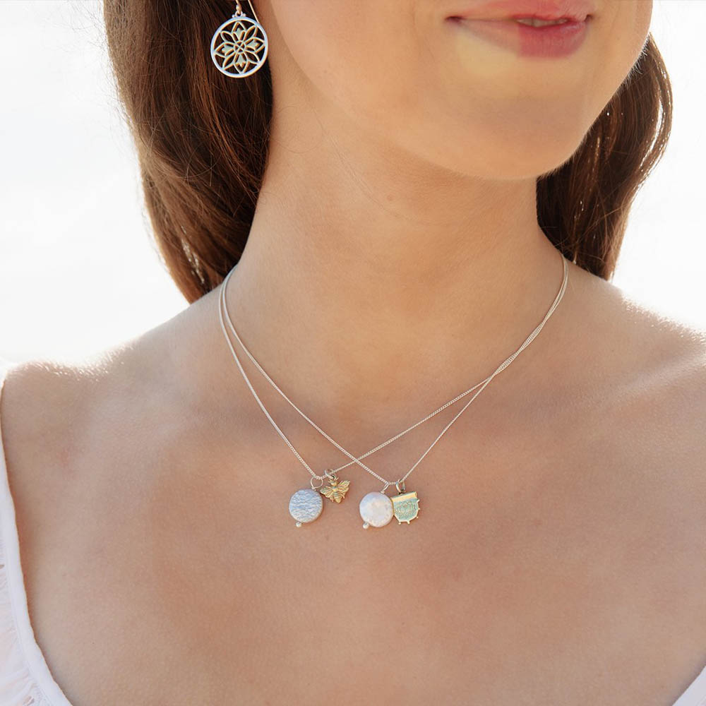 Palas Jewellery Lotus and Pearl Amulet Necklace