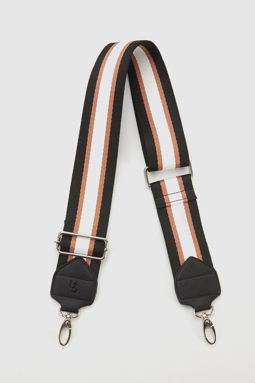 Urban Status Webbing Crossbody Strap - White Stripe / Natural